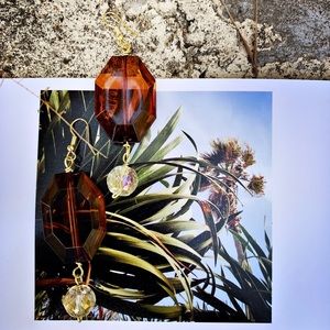 Scenes and earrings in Lucite Gems